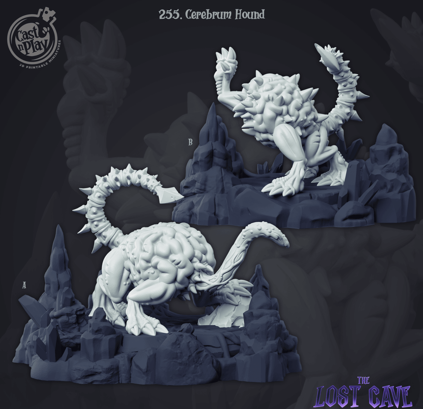 3D Printed Cast n Play Cerebrum Hound 28mm 32mm D&D - 3D Printing Boss 