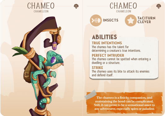 3D Printed Cast n Play Chameo - Chamaleon Companions 28mm 32mm D&D - 3D Printing Boss 