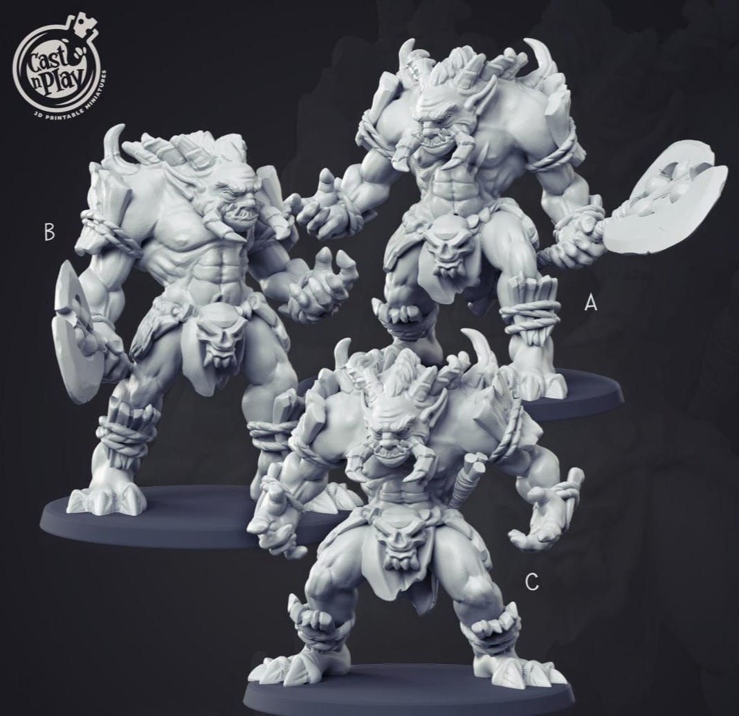 3D Printed Cast n Play Chaos Trolls Set 28mm 32mm D&D - 3D Printing Boss 