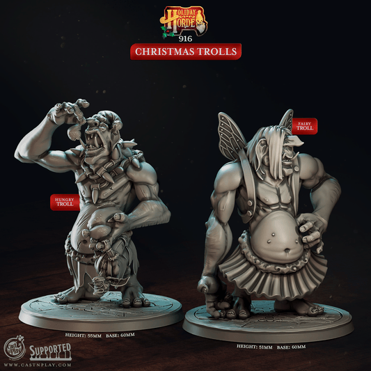 3D Printed Cast n Play Christmas Trolls Holiday Horde Set 28mm 32mm D&D - 3D Printing Boss 