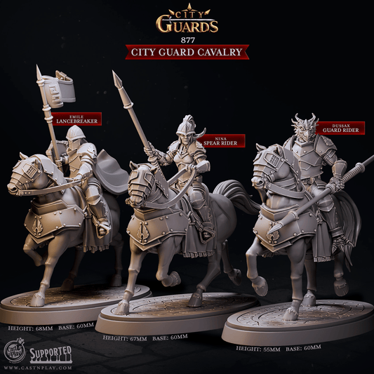 3D Printed Cast n Play City Guard Cavalry City Guards Set 28mm 32mm D&D - 3D Printing Boss 