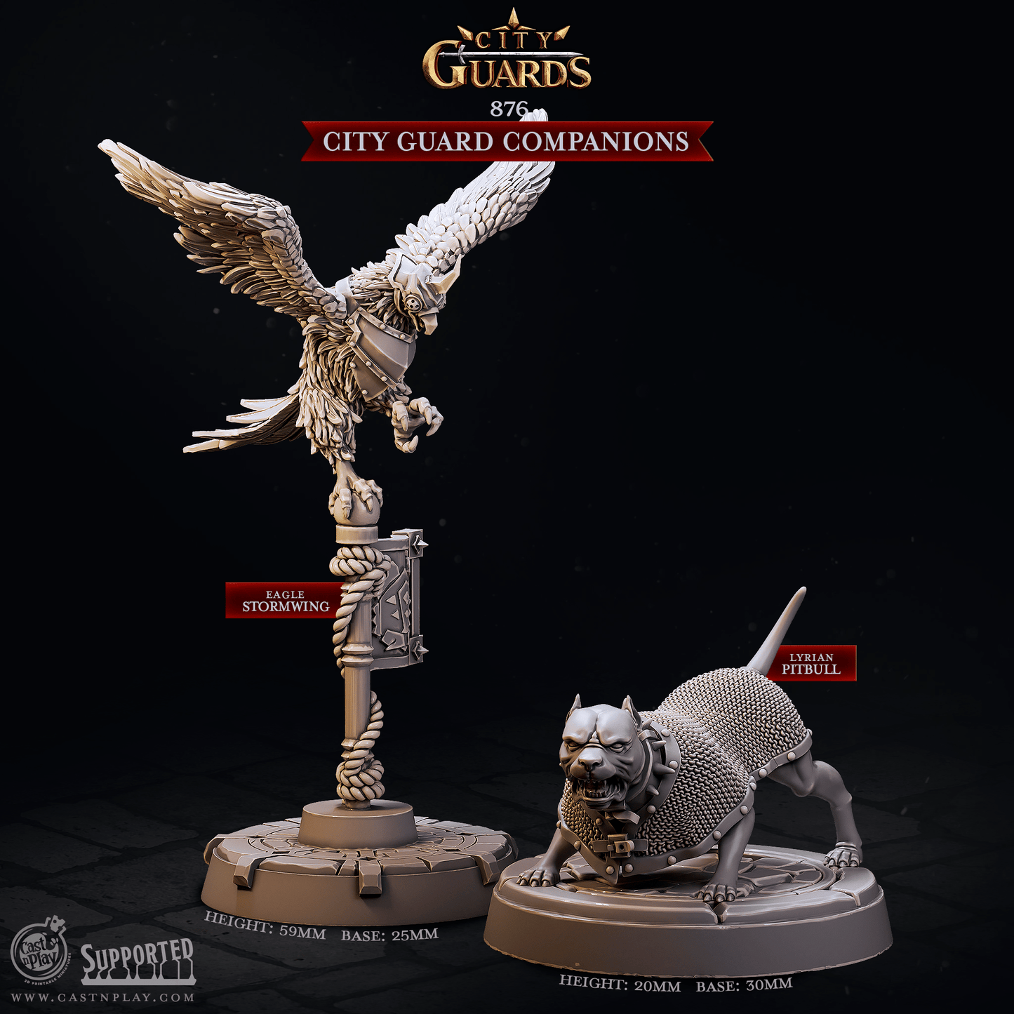 3D Printed Cast n Play City Guard Companions City Guards Set 28mm 32mm D&D - 3D Printing Boss 