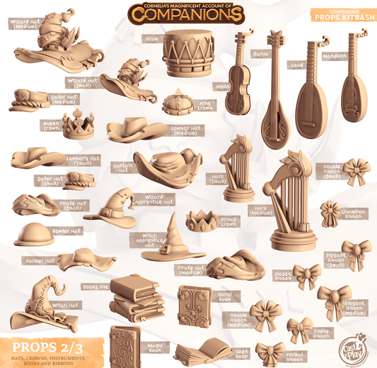 3D Printed Cast n Play Companion's Props Kitbash Companions 28mm 32mm D&D - 3D Printing Boss 