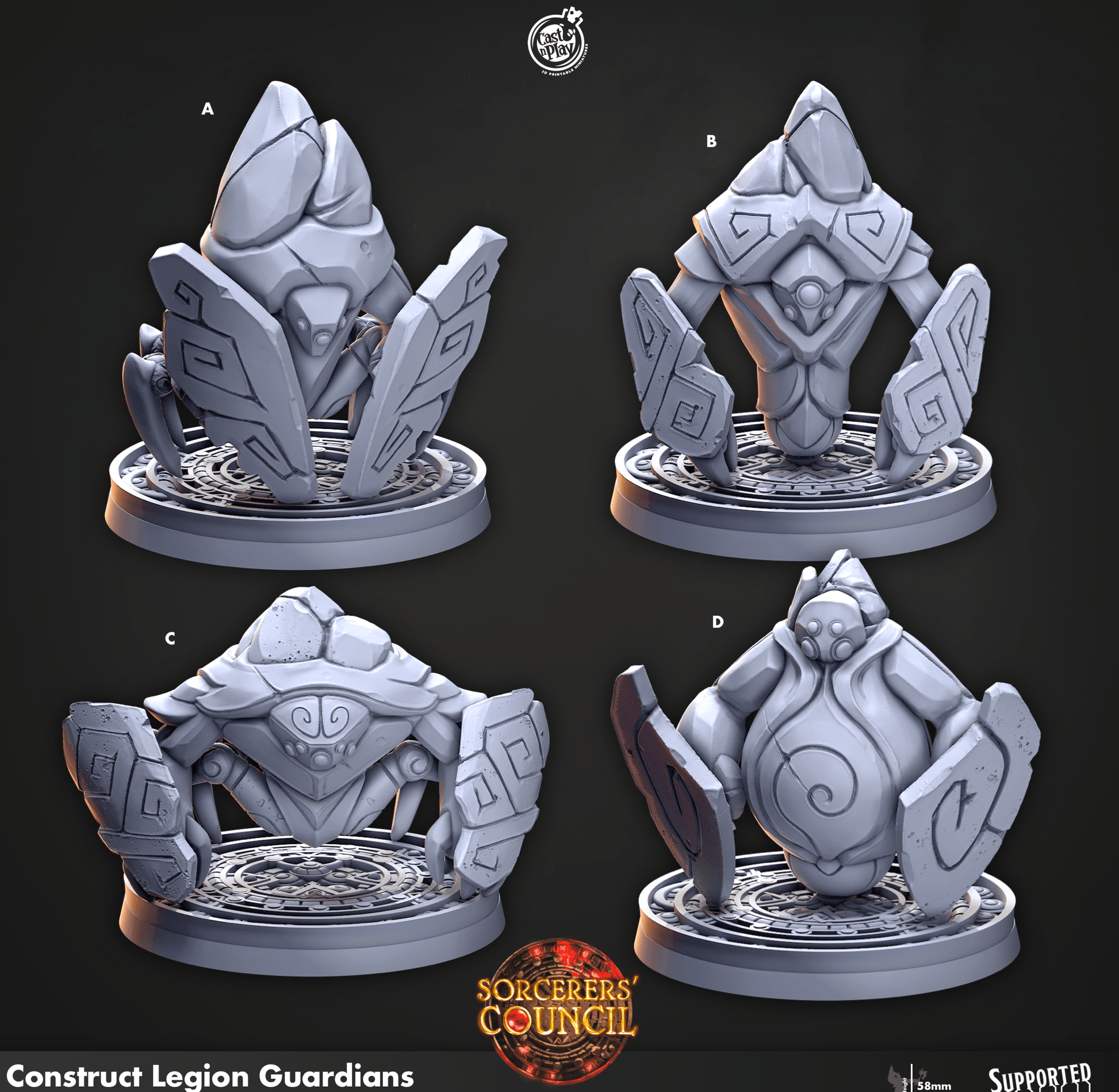 3D Printed Cast n Play Construct Legion Guardians Sorcerers Council 28mm 32mm D&D - 3D Printing Boss 