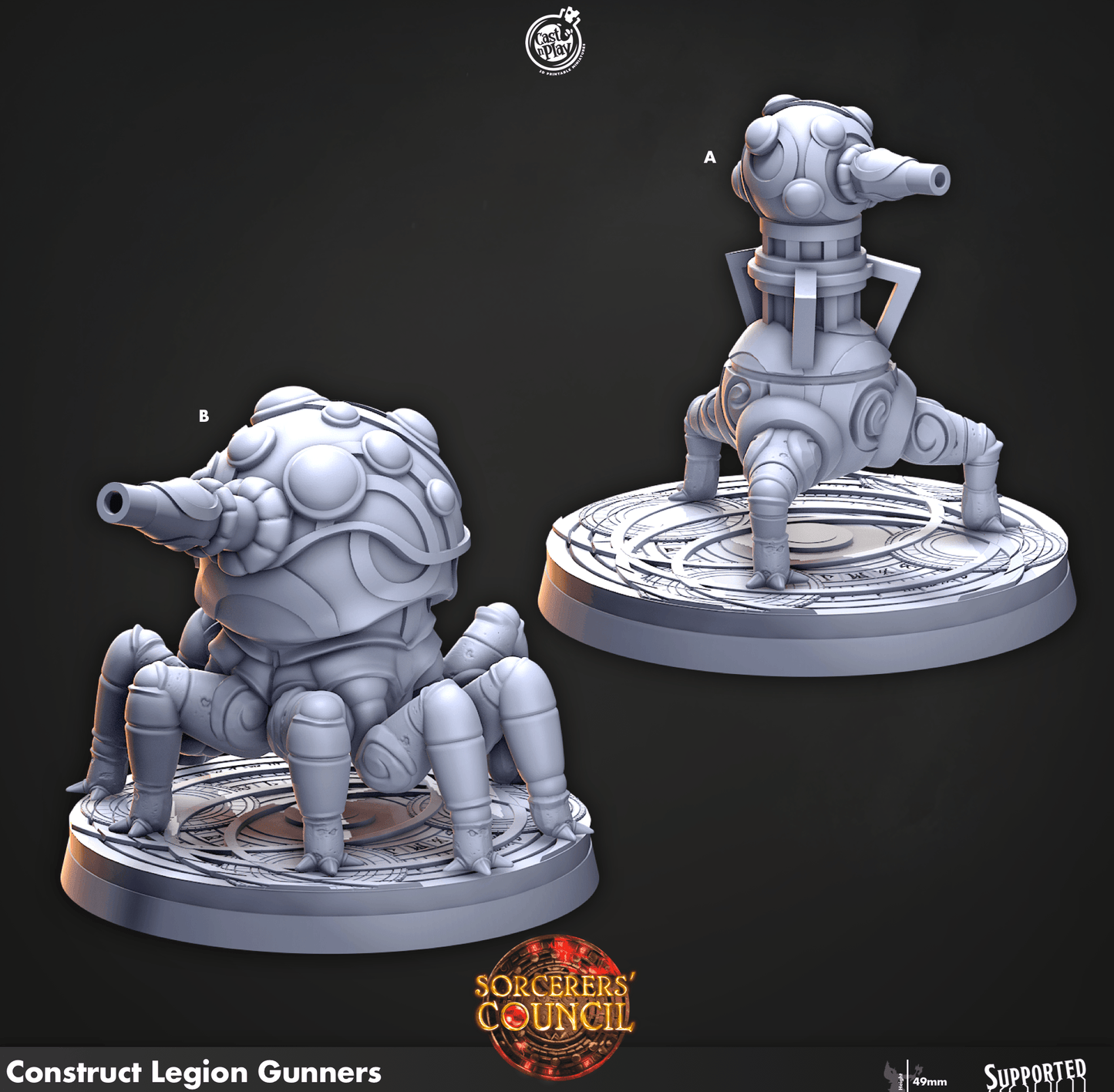3D Printed Cast n Play Construct Legion Gunners Sorcerers Council 28mm 32mm D&D - 3D Printing Boss 