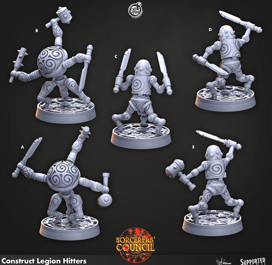 3D Printed Cast n Play Construct Legion Hitters Sorcerers Council 28mm 32mm D&D - 3D Printing Boss 