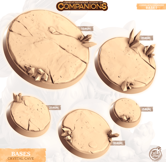3D Printed Cast n Play Crystal Cave Bases Companion's Bases - Master Pack Companions 28mm 32mm D&D - 3D Printing Boss 