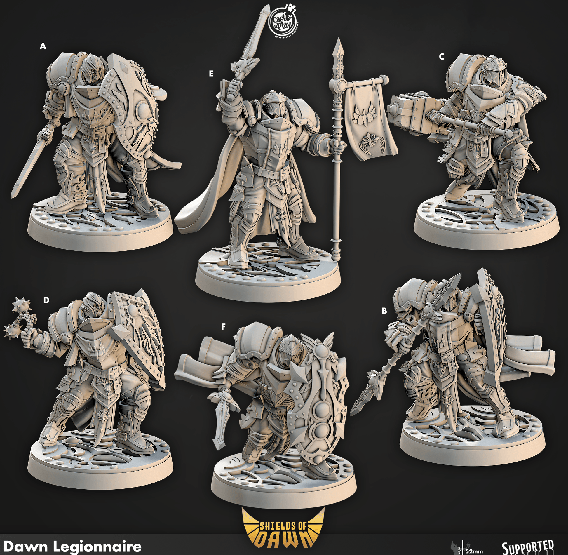 3D Printed Cast n Play Dawn Legionnaire Shields of Dawn 28mm 32mm D&D - 3D Printing Boss 