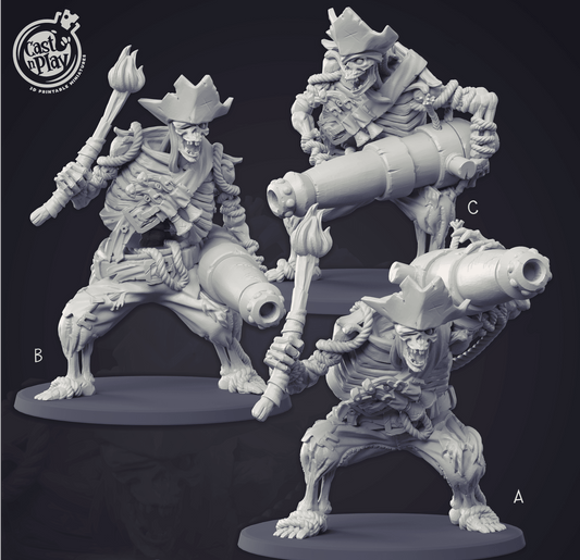 3D Printed Cast n Play - Deadly Canon Skeleton 28mm 32mm D&D - 3D Printing Boss 