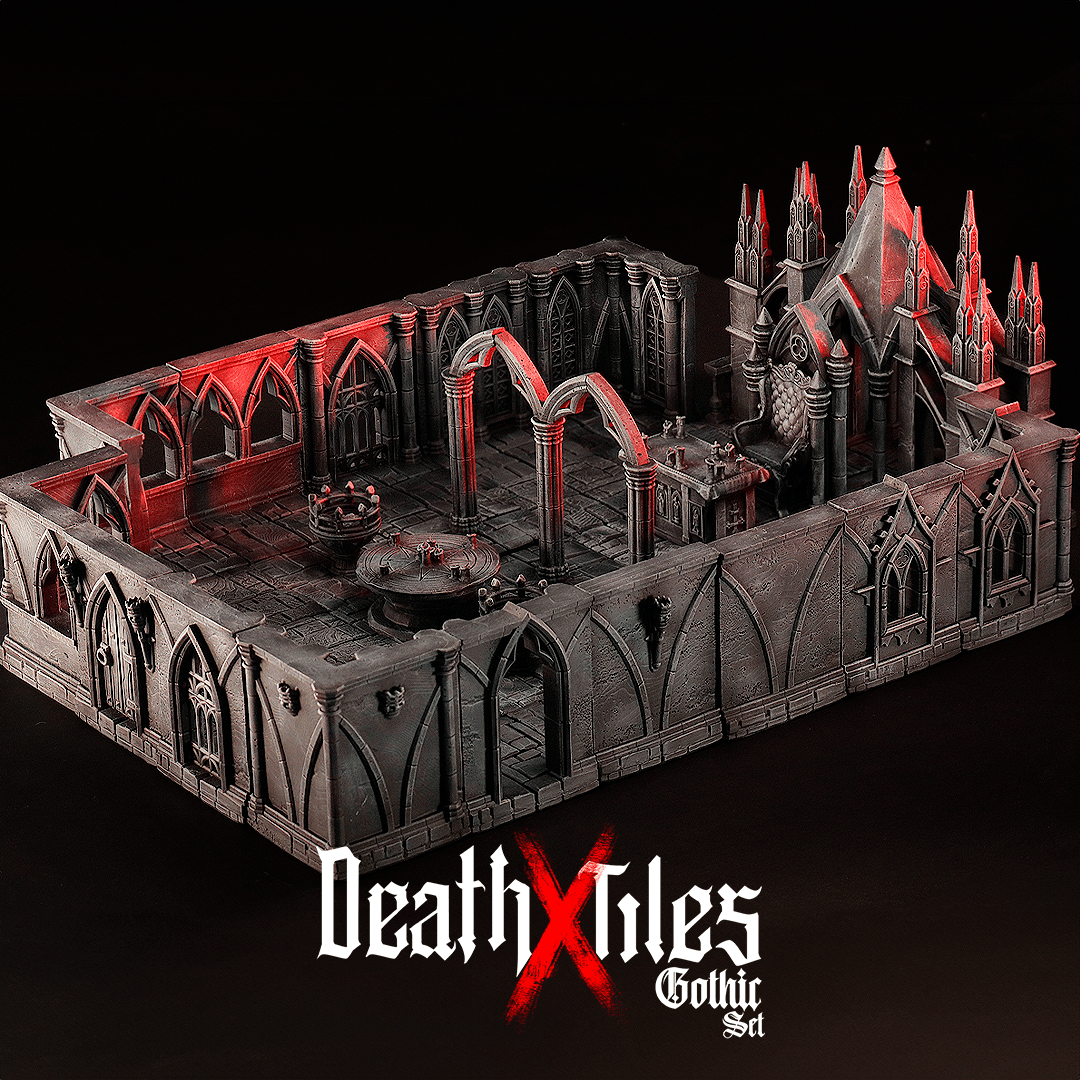3D Printed Cast n Play Death x Tiles Complete Gothic Set 28mm 32mm D&D - 3D Printing Boss 