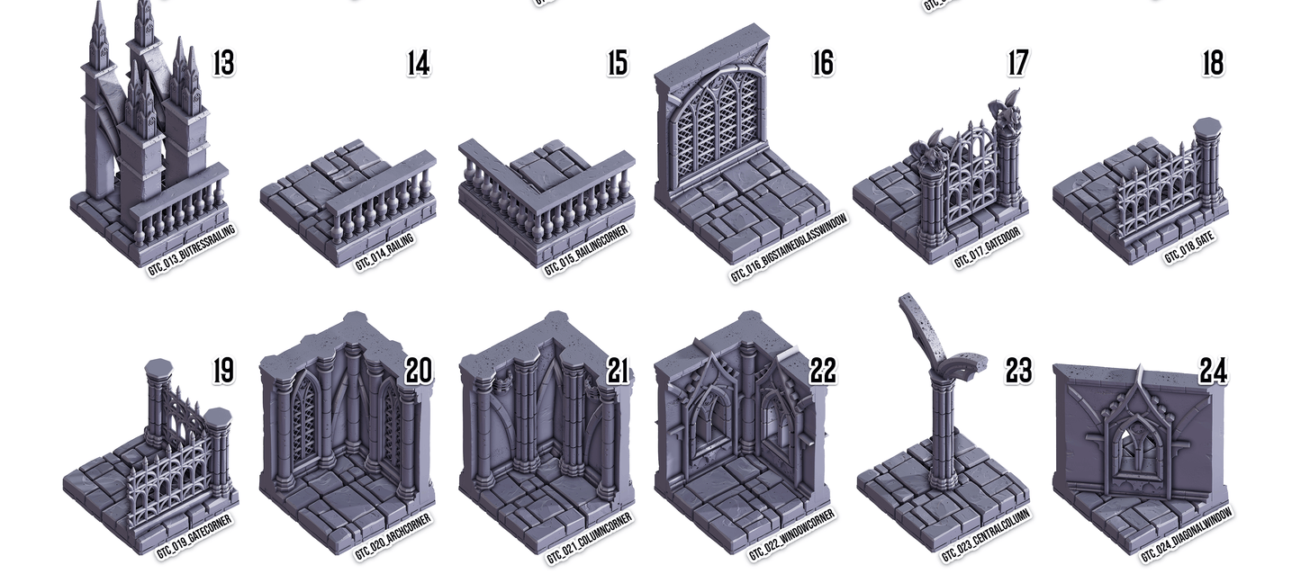3D Printed Cast n Play Death x Tiles Complete Gothic Set 28mm 32mm D&D - 3D Printing Boss 