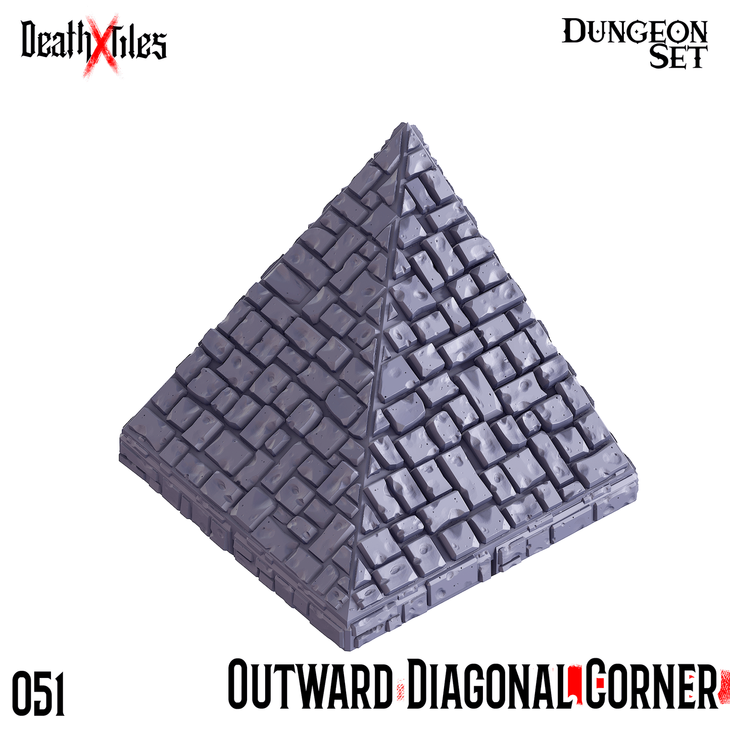 3D Printed Cast n Play Death x Tiles Corner Walls Set 28mm 32mm D&D - 3D Printing Boss 
