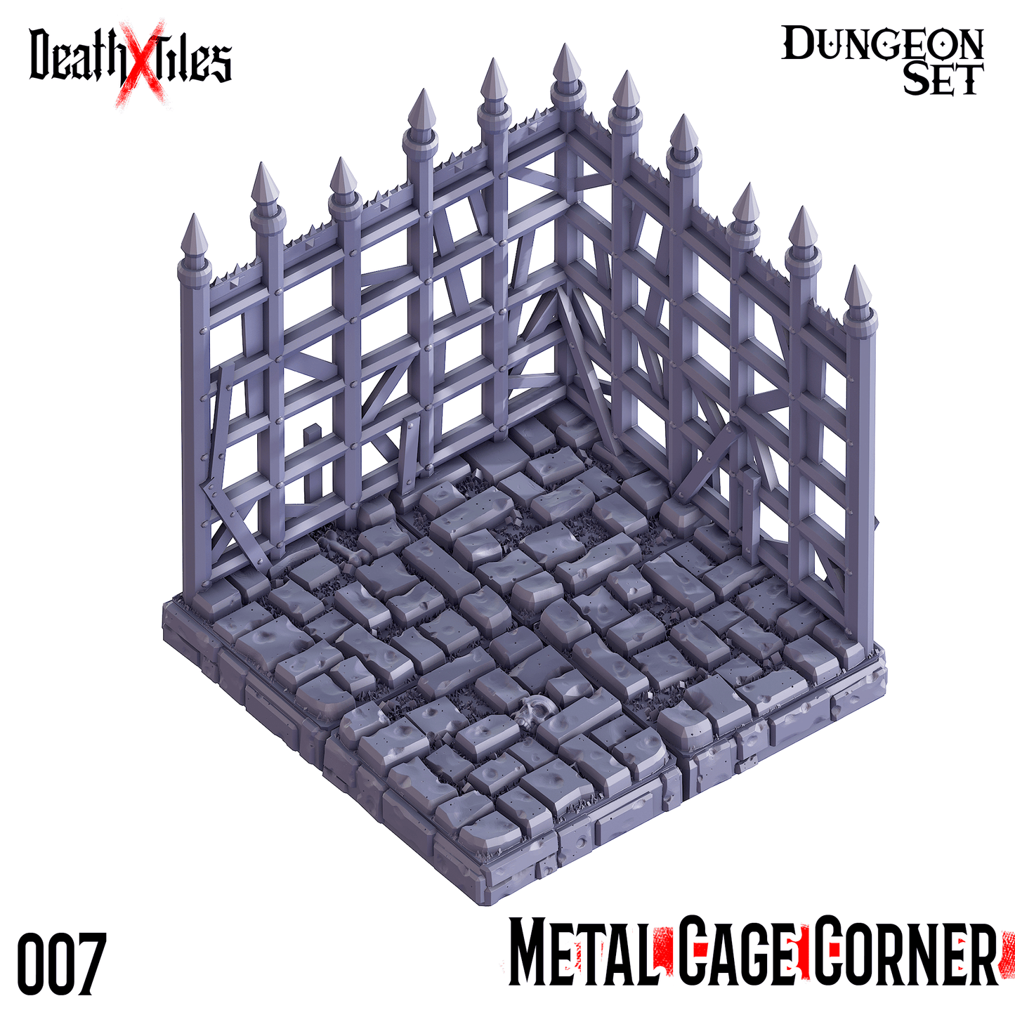 3D Printed Cast n Play Death x Tiles Corner Walls Set 28mm 32mm D&D - 3D Printing Boss 