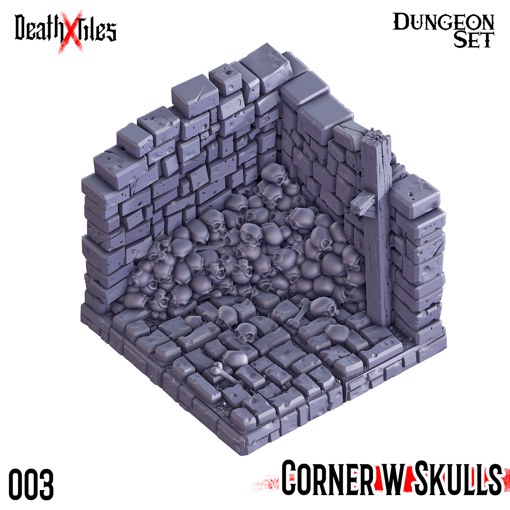 3D Printed Cast n Play Death x Tiles Corner Walls Set 28mm 32mm D&D - 3D Printing Boss 