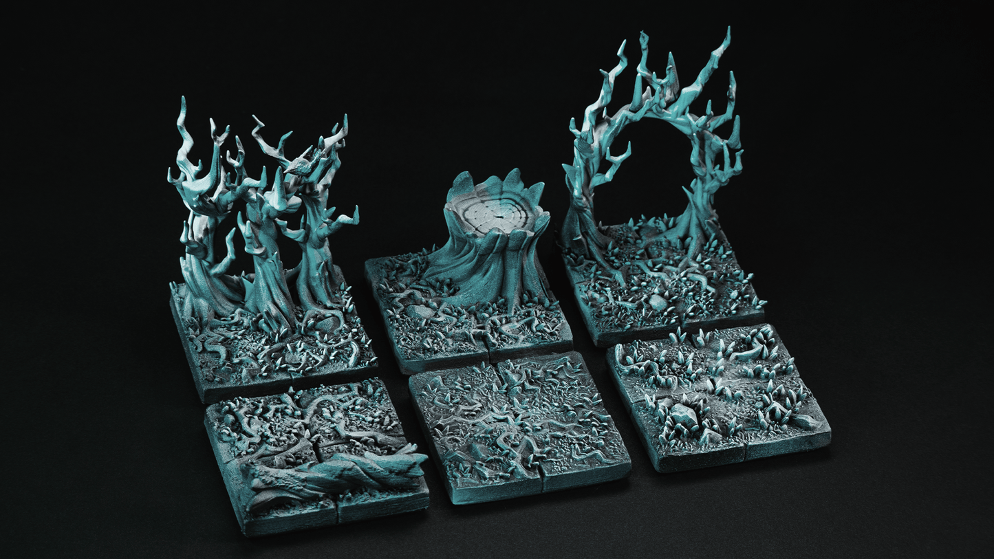 3D Printed Cast n Play Death x Tiles - Forest Starter Pack 28mm 32mm D&D - 3D Printing Boss 
