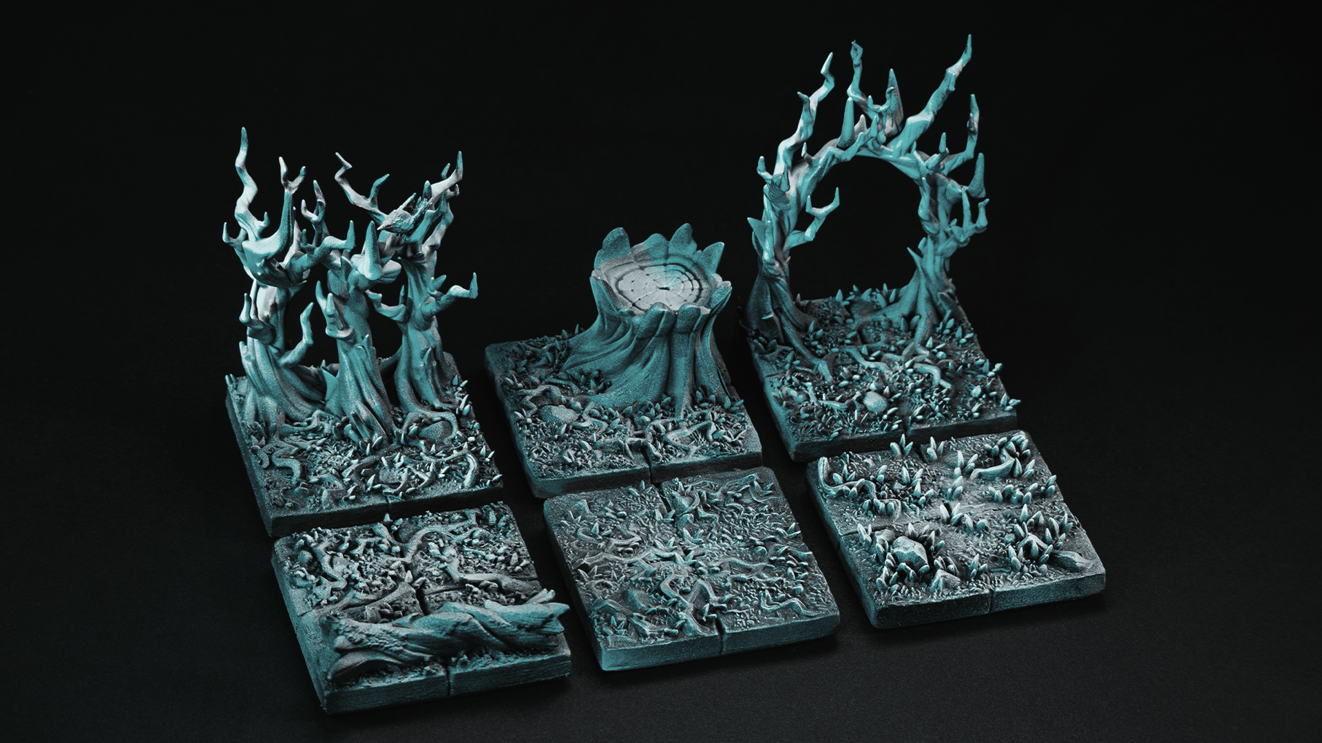 3D Printed Cast n Play Death x Tiles - Forest Starter Pack 28mm 32mm D&D - 3D Printing Boss 