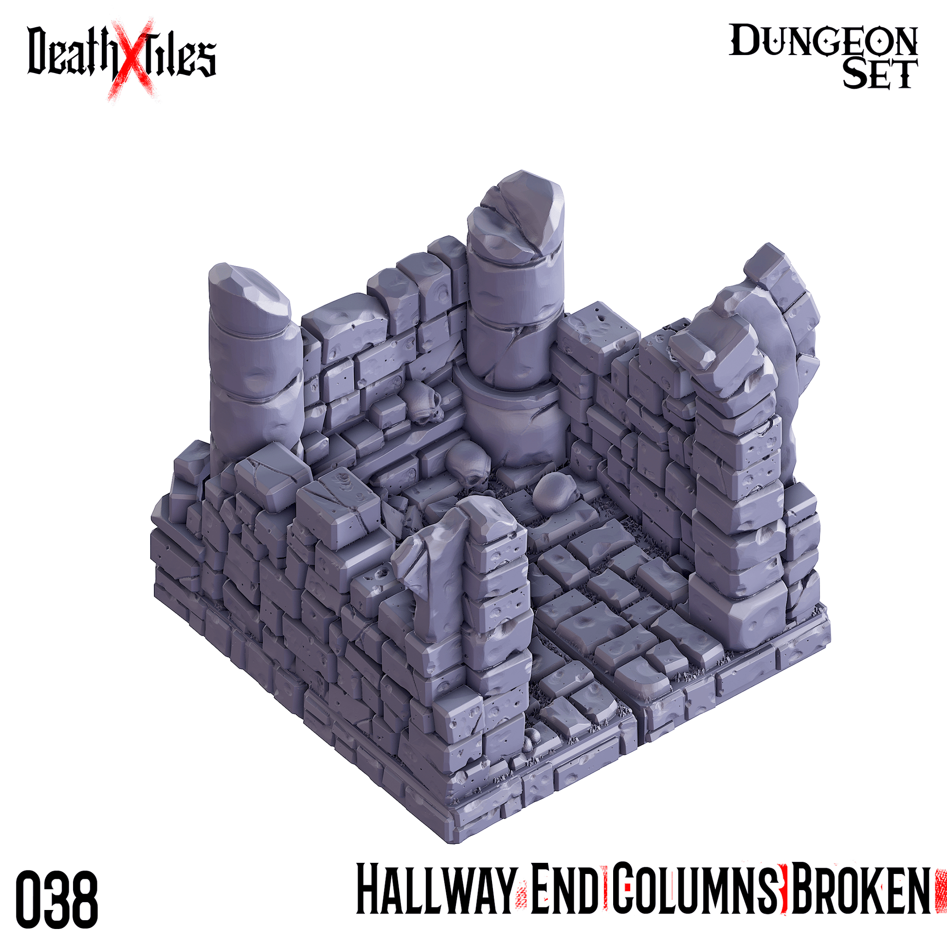 3D Printed Cast n Play Death x Tiles Hallways Set 28mm 32mm D&D - 3D Printing Boss 