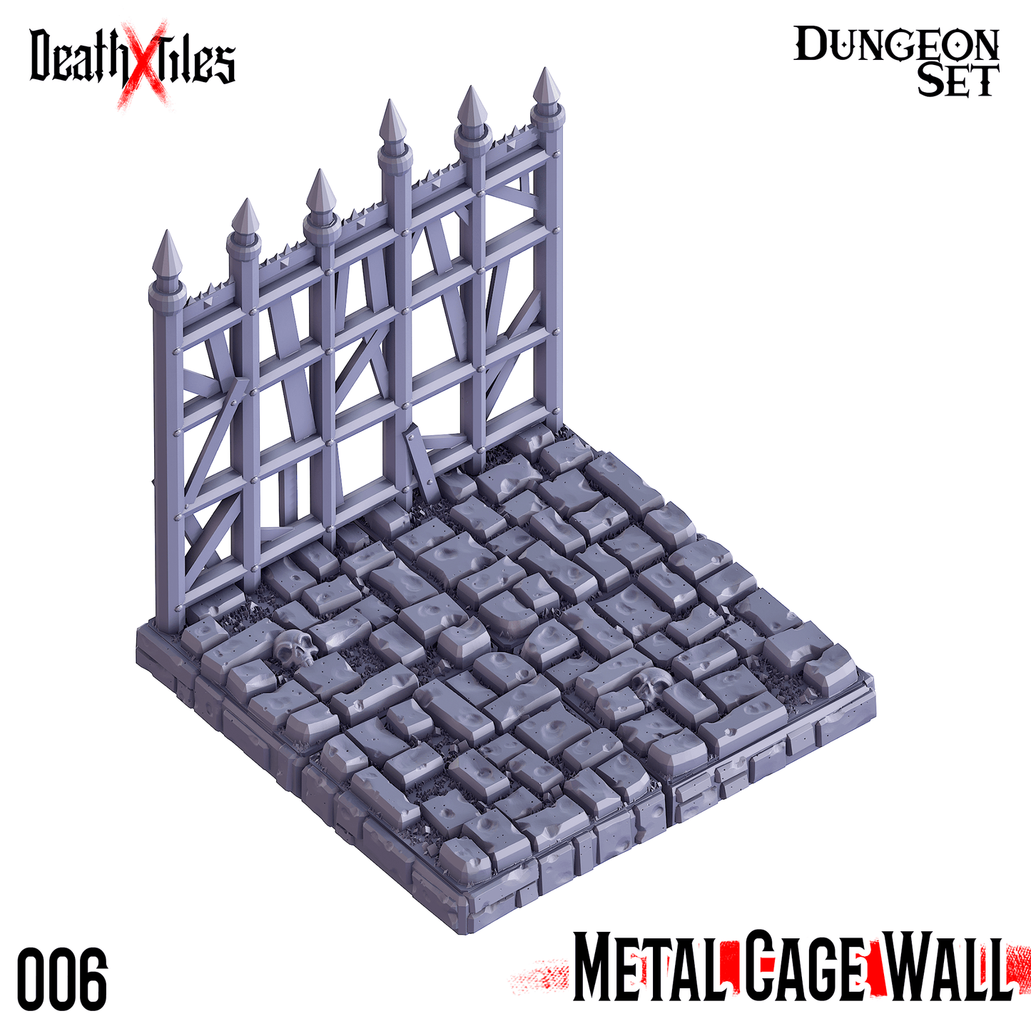 3D Printed Cast n Play Death x Tiles - Straight Walls Set 28mm 32mm D&D - 3D Printing Boss 