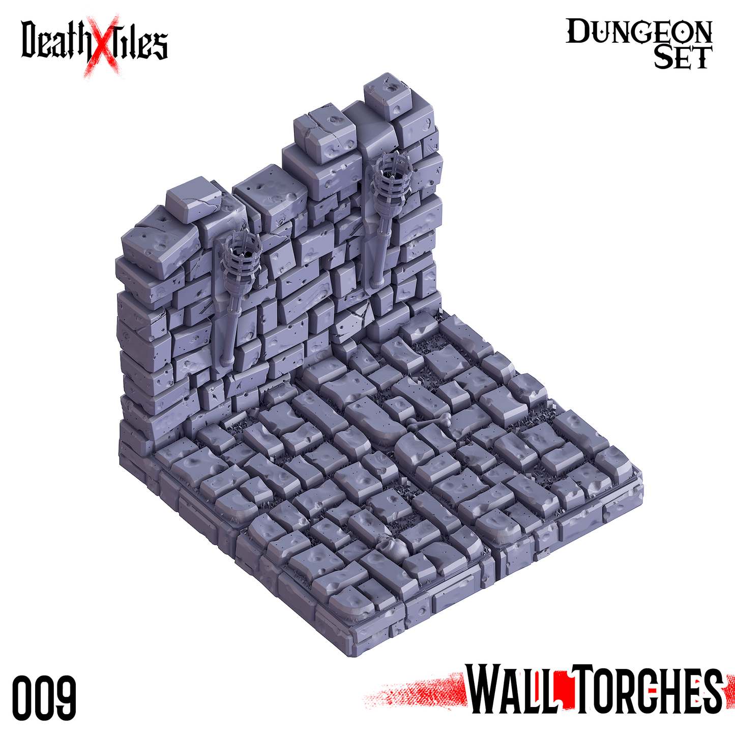 3D Printed Cast n Play Death x Tiles - Straight Walls Set 28mm 32mm D&D - 3D Printing Boss 