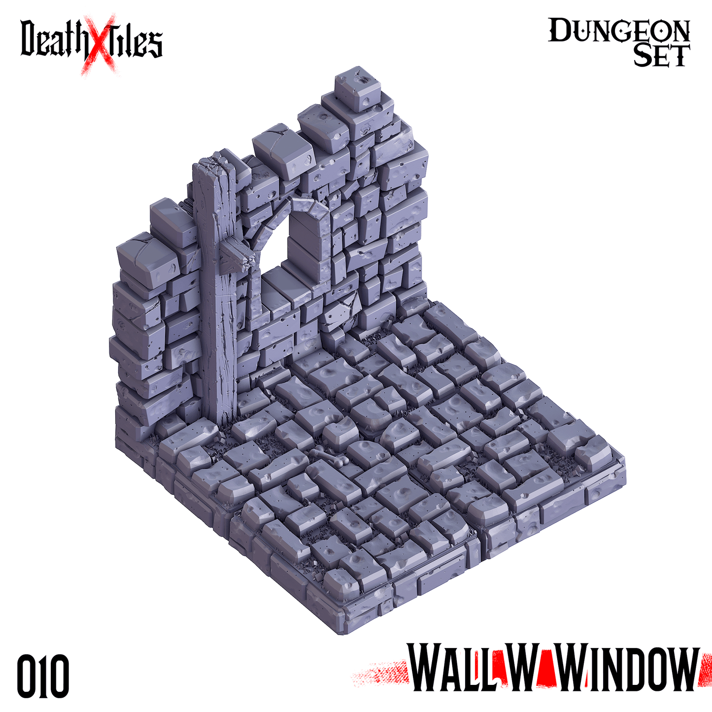 3D Printed Cast n Play Death x Tiles - Straight Walls Set 28mm 32mm D&D - 3D Printing Boss 