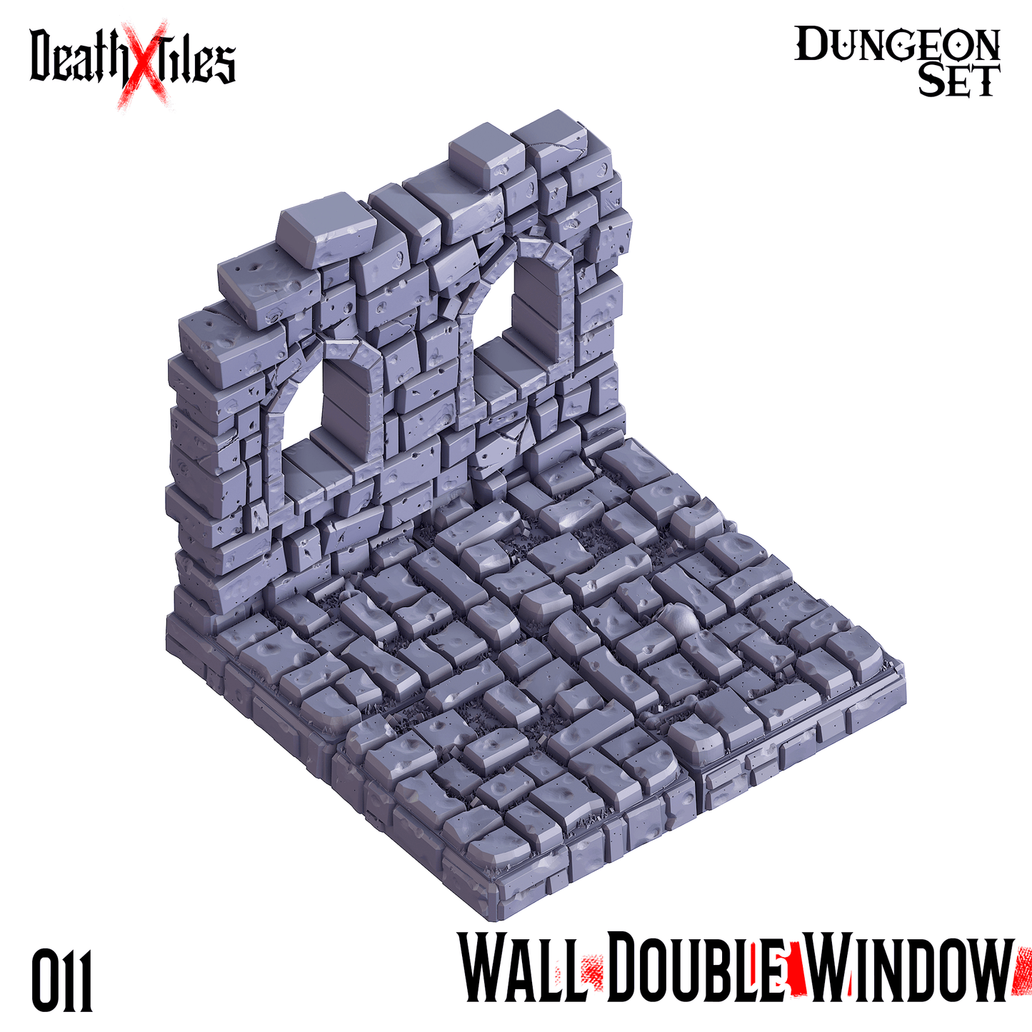 3D Printed Cast n Play Death x Tiles - Straight Walls Set 28mm 32mm D&D - 3D Printing Boss 