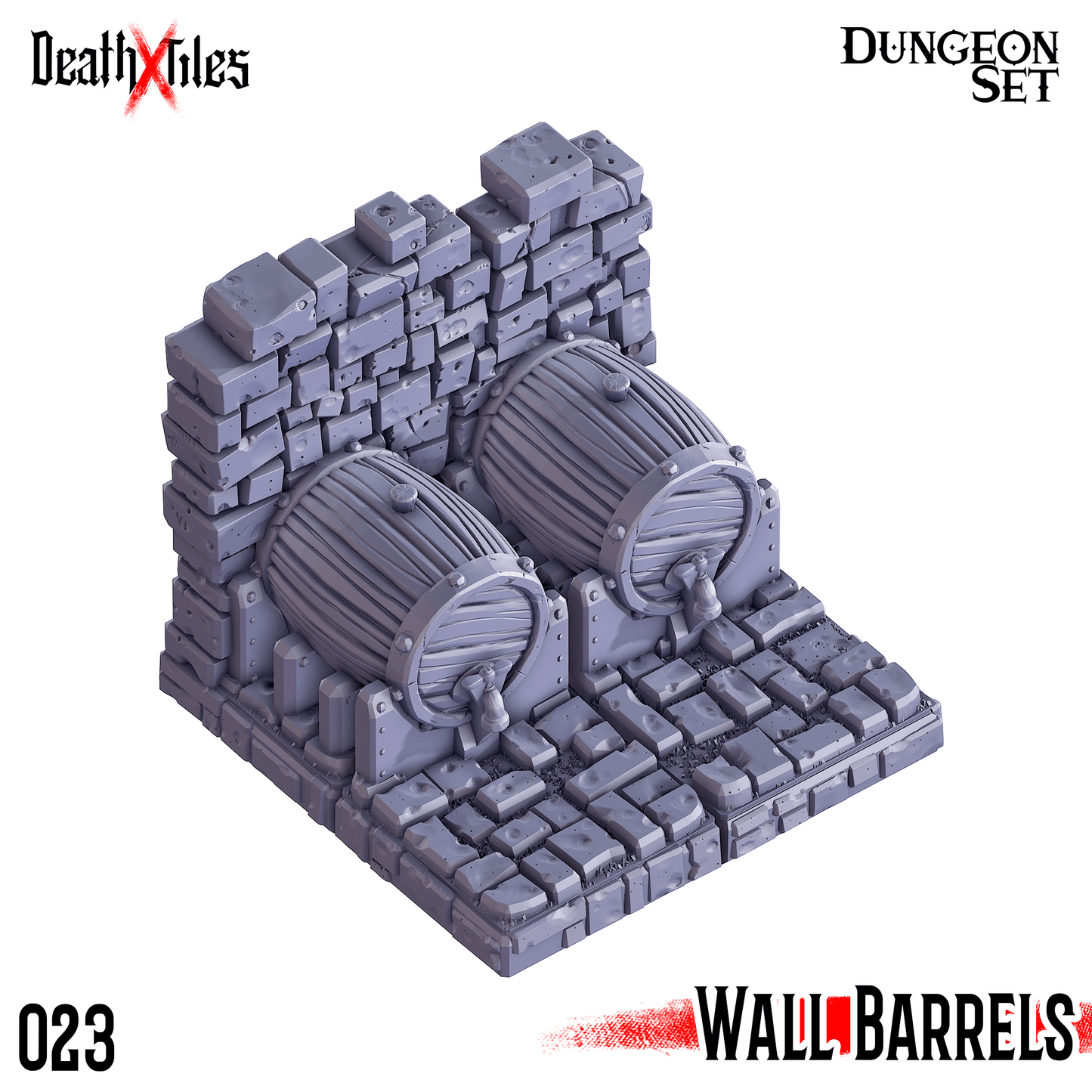 3D Printed Cast n Play Death x Tiles - Straight Walls Set 28mm 32mm D&D - 3D Printing Boss 