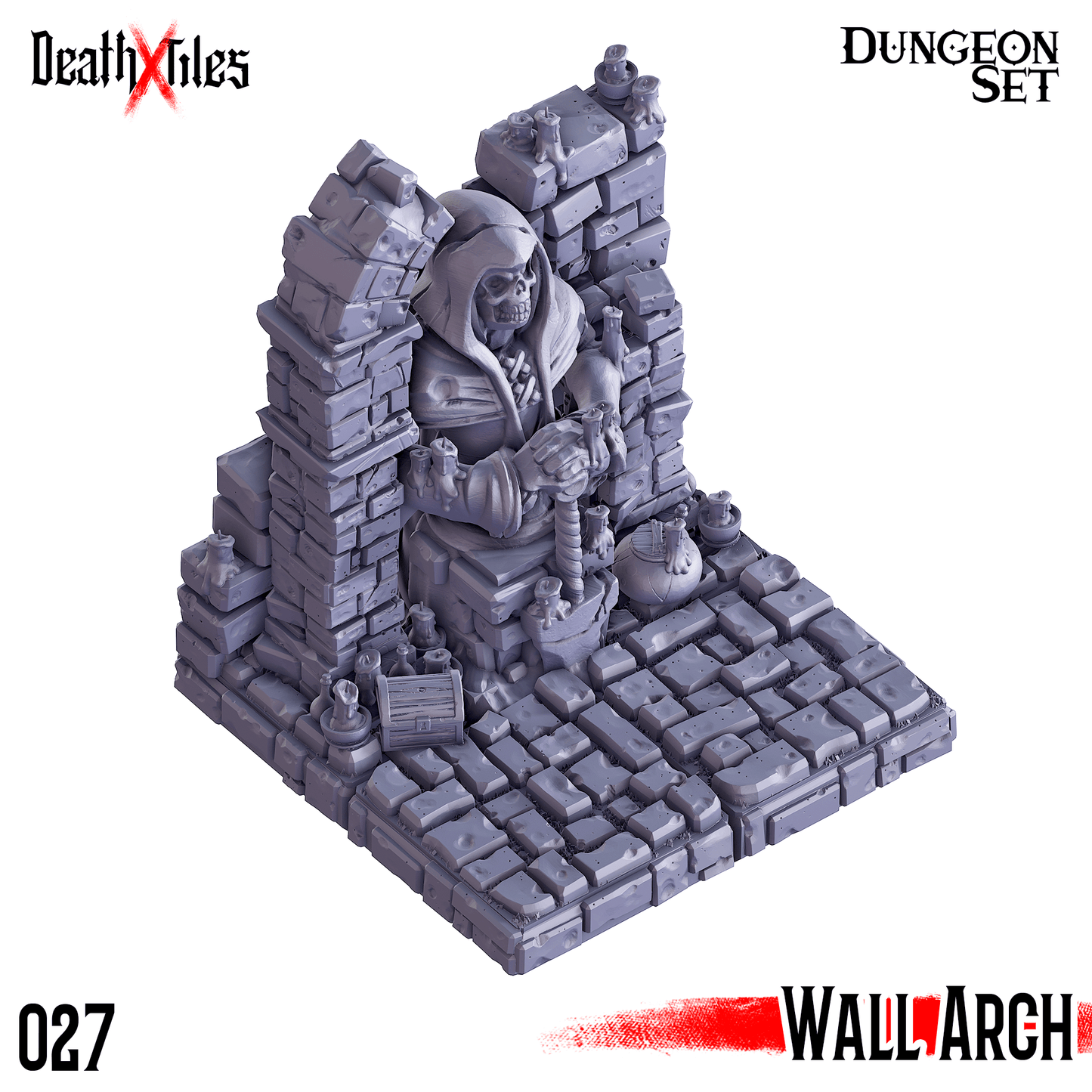 3D Printed Cast n Play Death x Tiles - Straight Walls Set 28mm 32mm D&D - 3D Printing Boss 