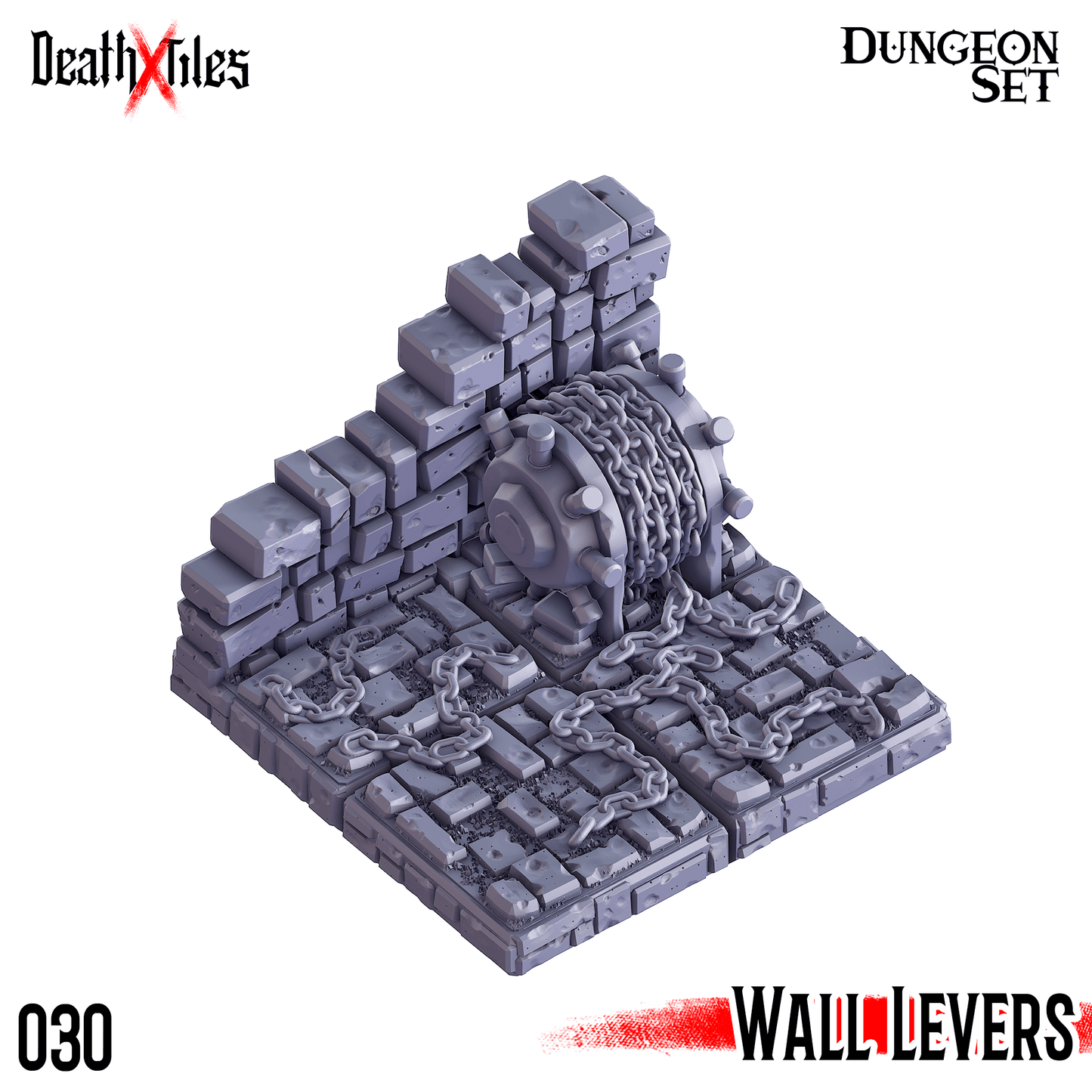 3D Printed Cast n Play Death x Tiles - Straight Walls Set 28mm 32mm D&D - 3D Printing Boss 