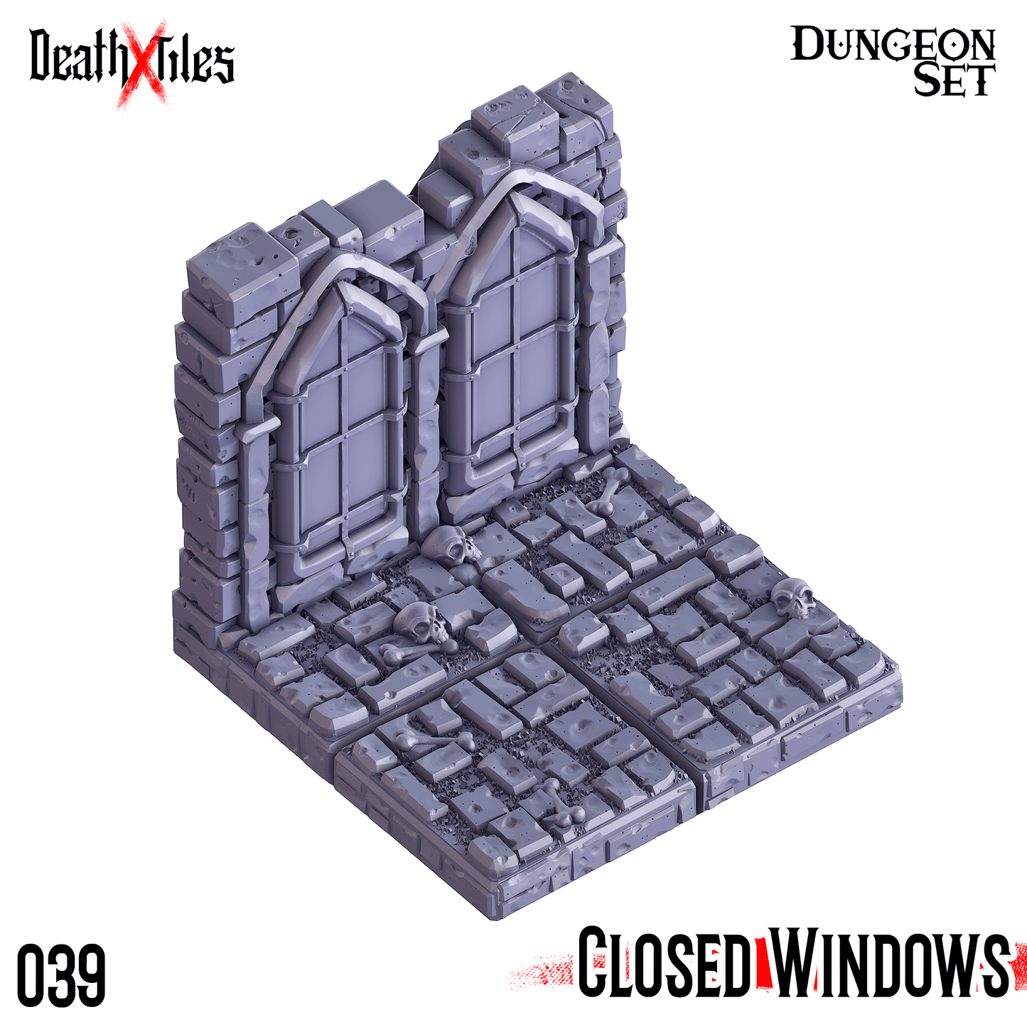 3D Printed Cast n Play Death x Tiles - Straight Walls Set 28mm 32mm D&D - 3D Printing Boss 