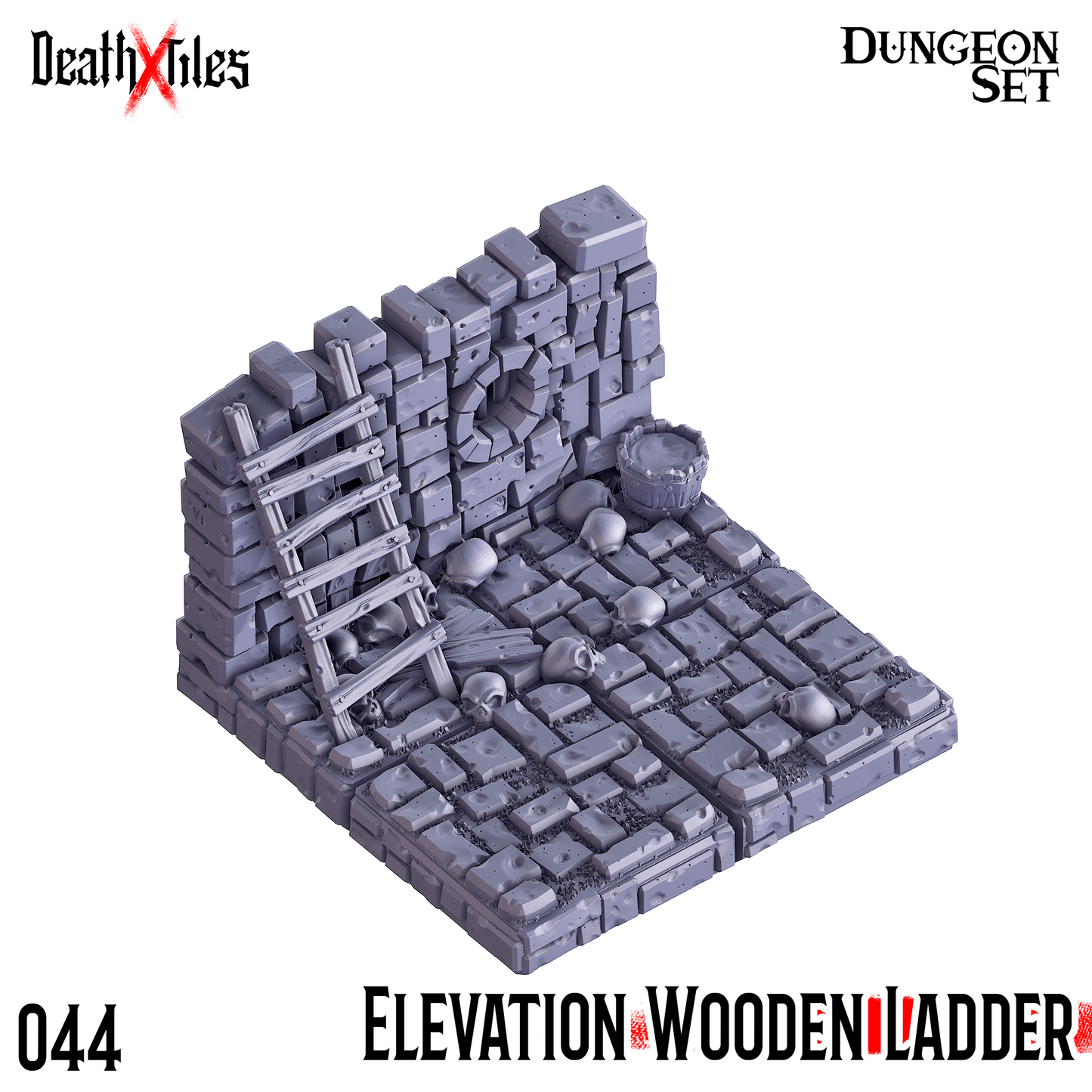 3D Printed Cast n Play Death x Tiles - Straight Walls Set 28mm 32mm D&D - 3D Printing Boss 