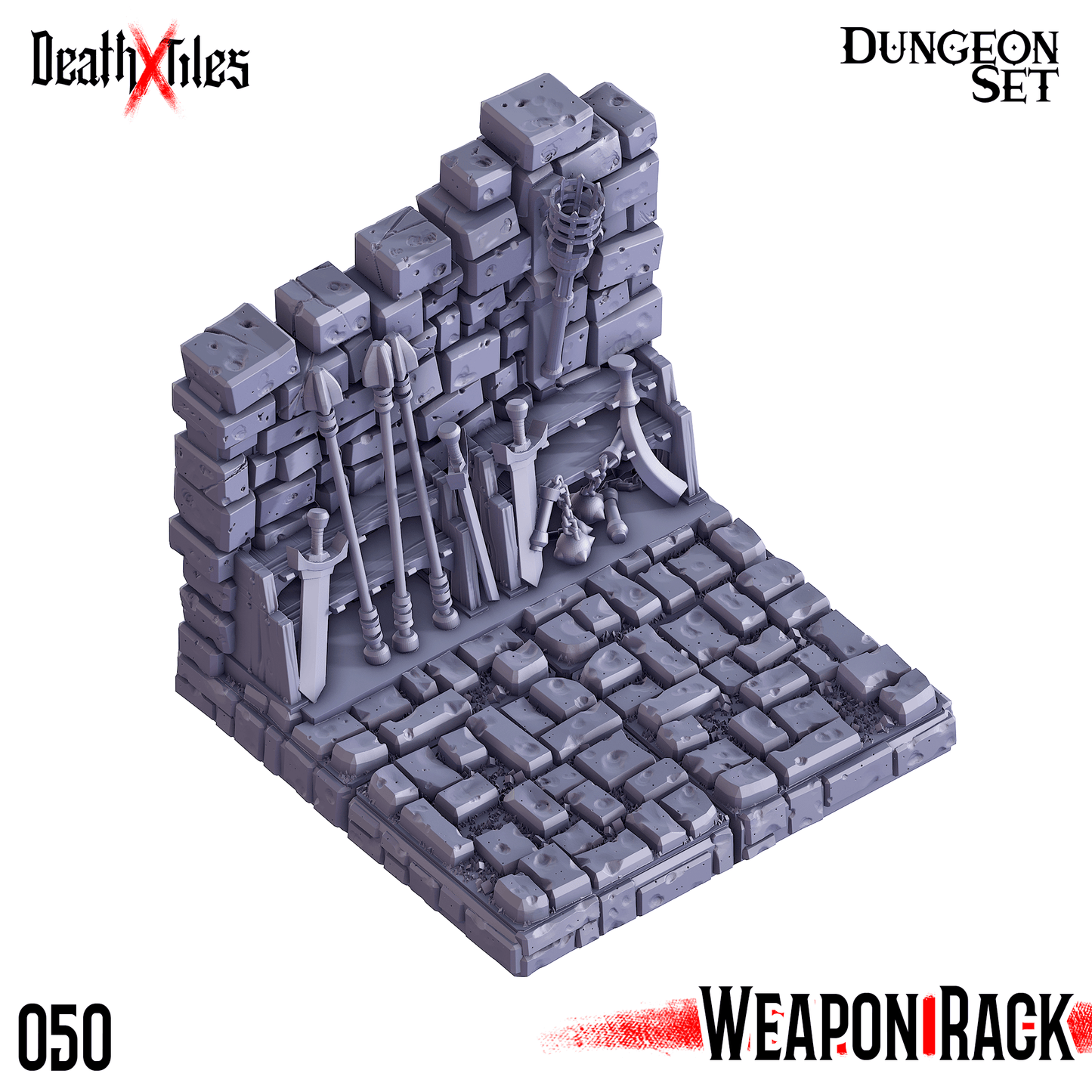 3D Printed Cast n Play Death x Tiles - Straight Walls Set 28mm 32mm D&D - 3D Printing Boss 