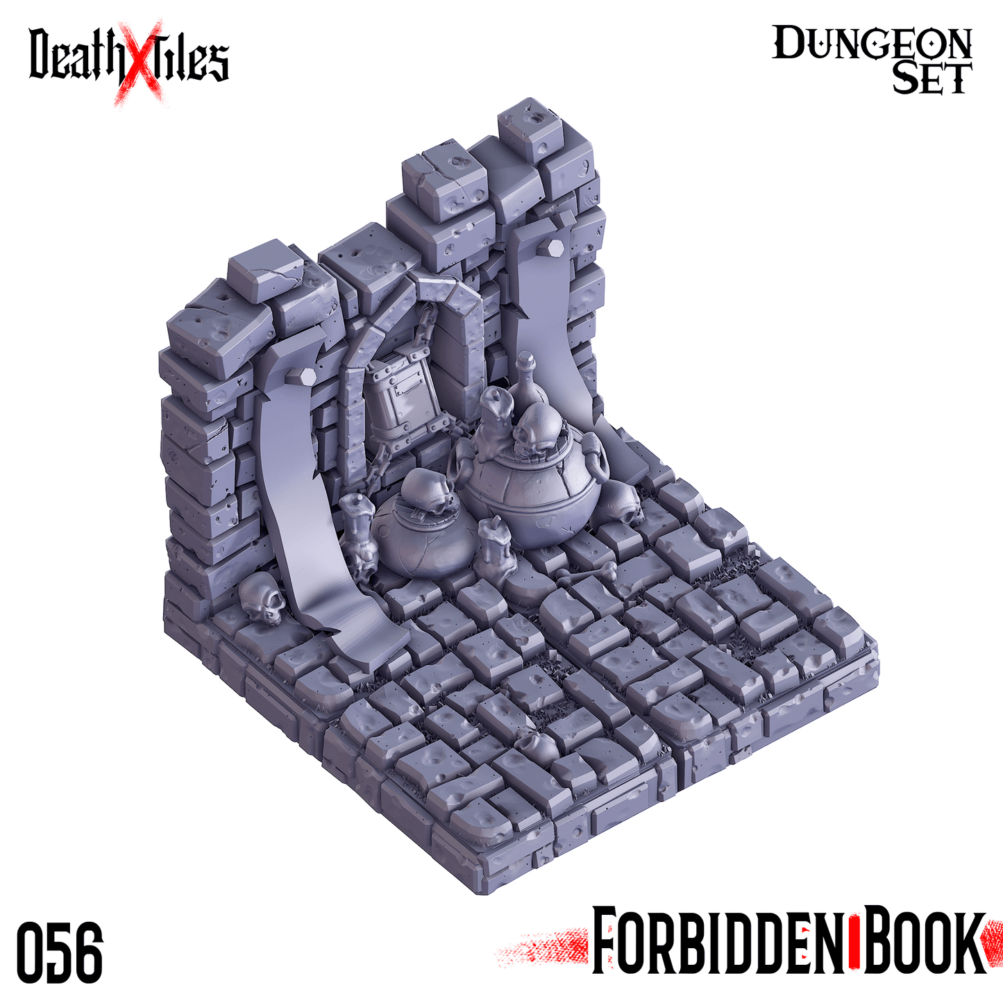 3D Printed Cast n Play Death x Tiles - Straight Walls Set 28mm 32mm D&D - 3D Printing Boss 
