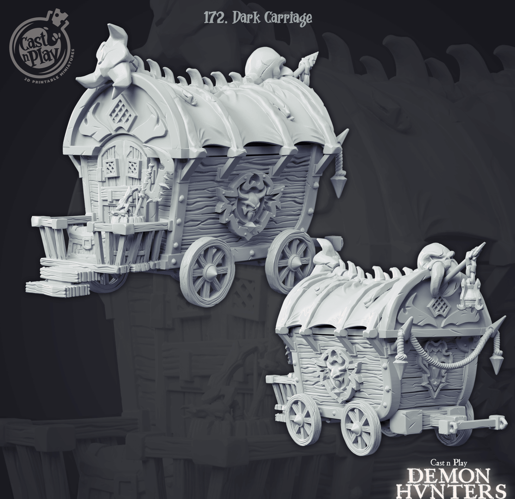 3D Printed Cast n Play Demon Hunters Carriage 28mm 32mm D&D - 3D Printing Boss 