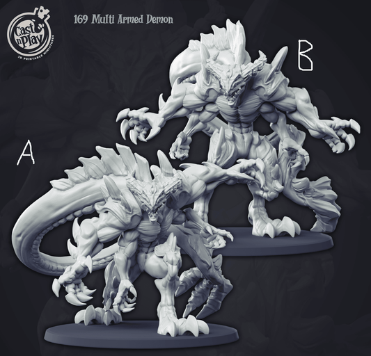 3D Printed Cast n Play Demon Hunters - Multi Armed Demon 28mm 32mm D&D - 3D Printing Boss 