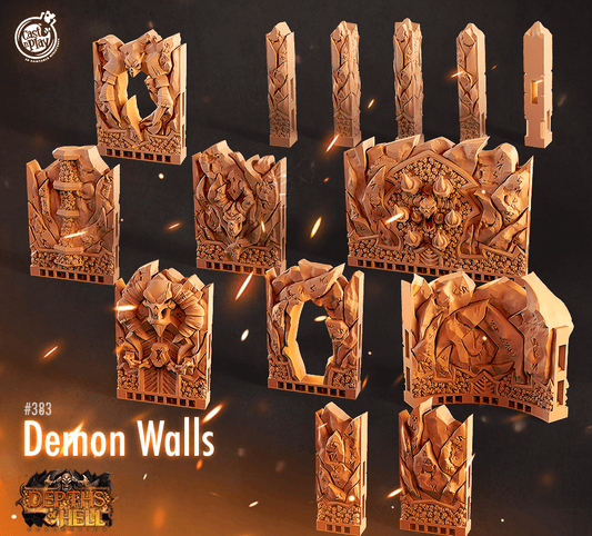 3D Printed Cast n Play Depths of Hell Demon Walls 28mm 32mm D&D - 3D Printing Boss 