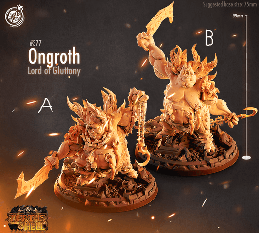 3D Printed Cast n Play Depths of Hell - Ongroth, Lord of Gluttony 28mm 32mm D&D - 3D Printing Boss 