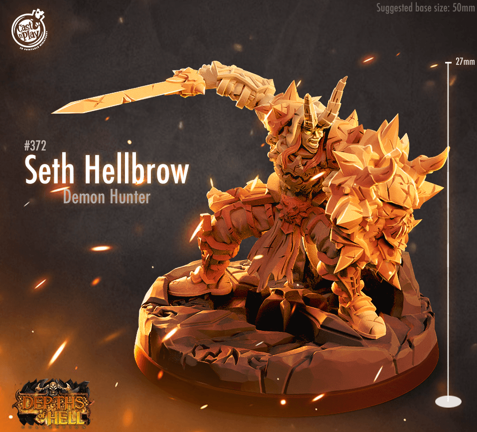 3D Printed Cast n Play Depths of Hell - Seth Hellbrow 28mm 32mm D&D - 3D Printing Boss 