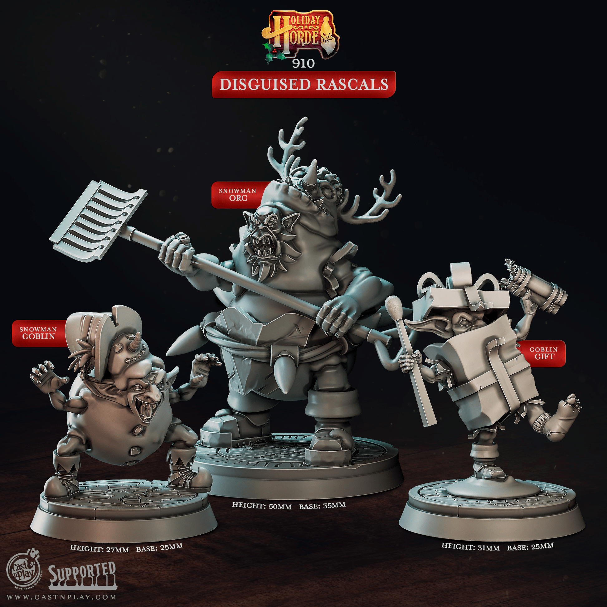 3D Printed Cast n Play Disguised Rascals Holiday Horde Set 28mm 32mm D&D - 3D Printing Boss 