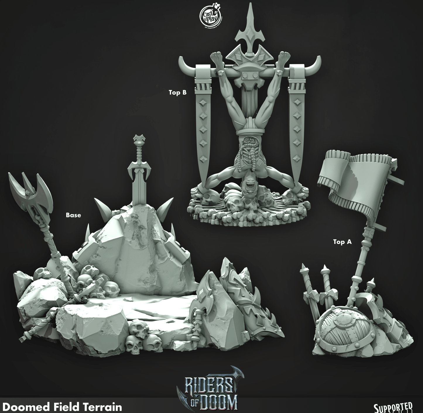 3D Printed Cast n Play Doomed Field Terrain Riders of Doom Set 28mm 32mm D&D - 3D Printing Boss 