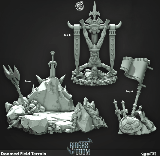 3D Printed Cast n Play Doomed Field Terrain Riders of Doom Set 28mm 32mm D&D - 3D Printing Boss 