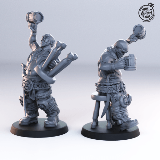 3D Printed Cast n Play Drunk Orc Townsfolk 28mm 32mm D&D - 3D Printing Boss 