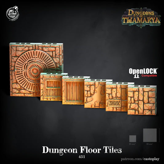 3D Printed Cast n Play Dungeon Floor Tiles Dungeons of Thamarya Set 28mm 32mm D&D - 3D Printing Boss 