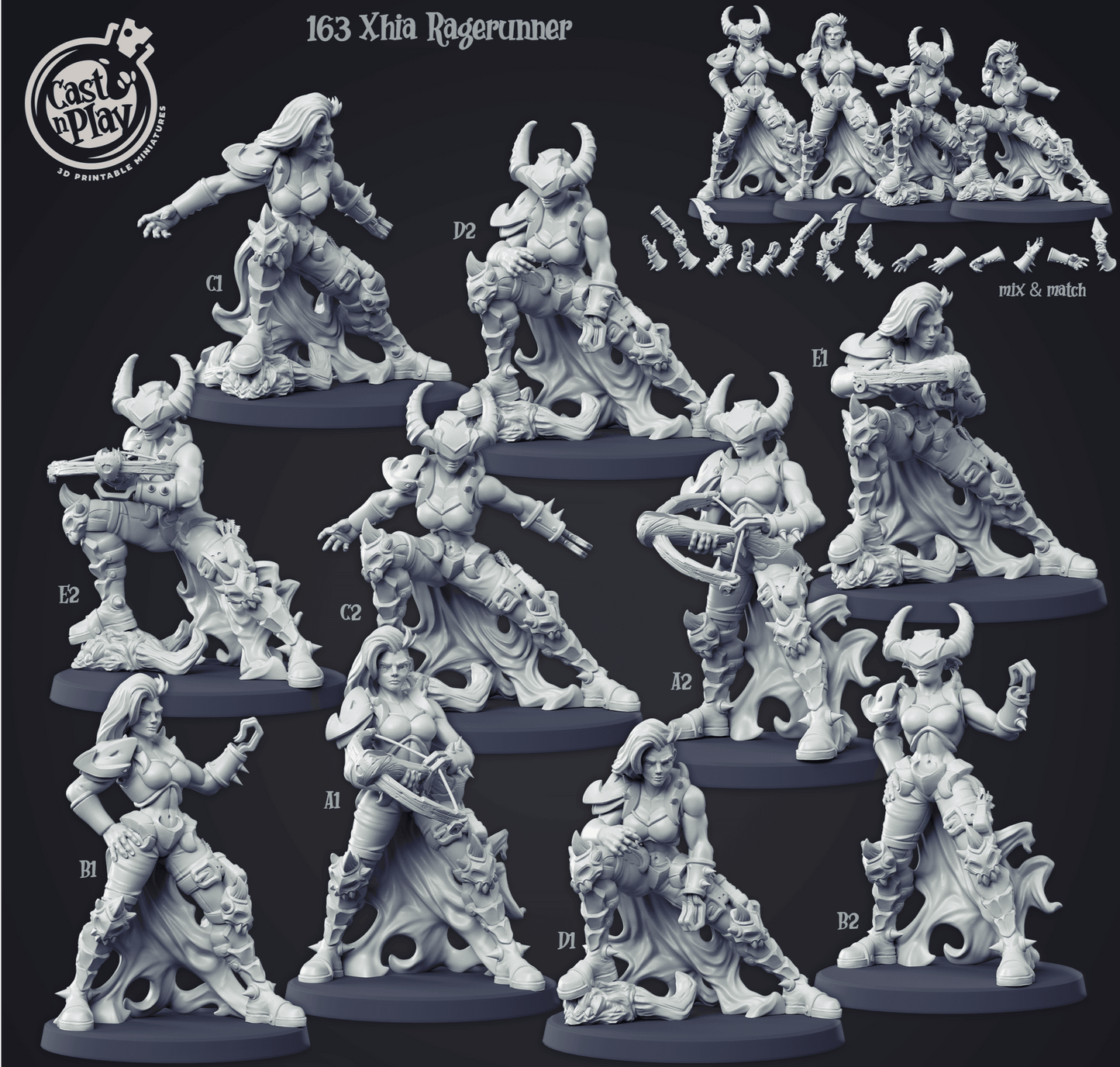 3D Printed Cast n Play Dungeon Hunters - Xhia Ragerunner 28mm 32mm D&D - 3D Printing Boss 