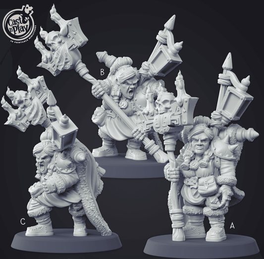 3D Printed Cast n Play - Dwarf Warlock Set 28mm 32mm D&D - 3D Printing Boss 