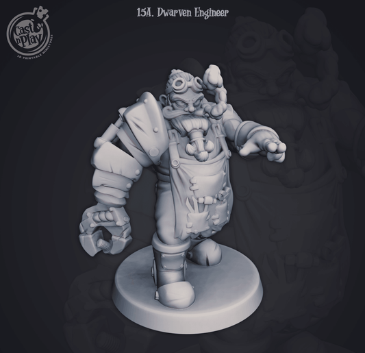 3D Printed Cast n Play Dwarven Engineer 28mm 32mm D&D - 3D Printing Boss 