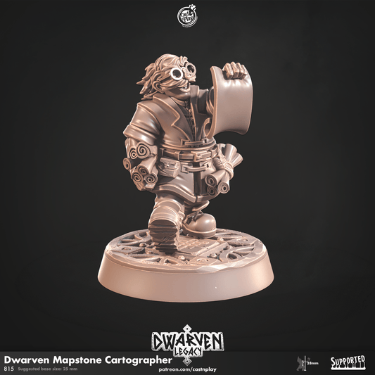 3D Printed Cast n Play Dwarven Mapstone Cartographer Dwarven Legacy Set 28mm 32mm D&D - 3D Printing Boss 