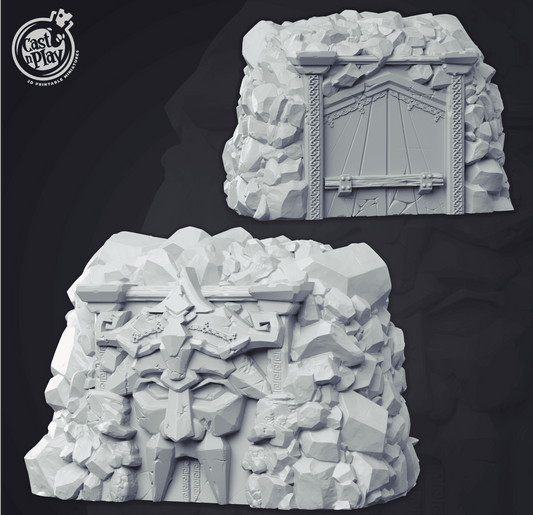 3D Printed Cast n Play - Dwarven Mine Entrance 28mm 32mm D&D - 3D Printing Boss 