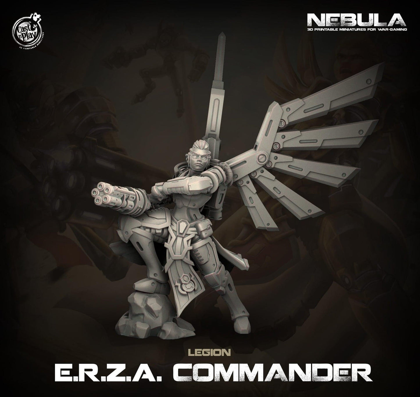 3D Printed Cast n Play ERZA Commander Nebula Origins 28mm 32mm D&D - 3D Printing Boss 