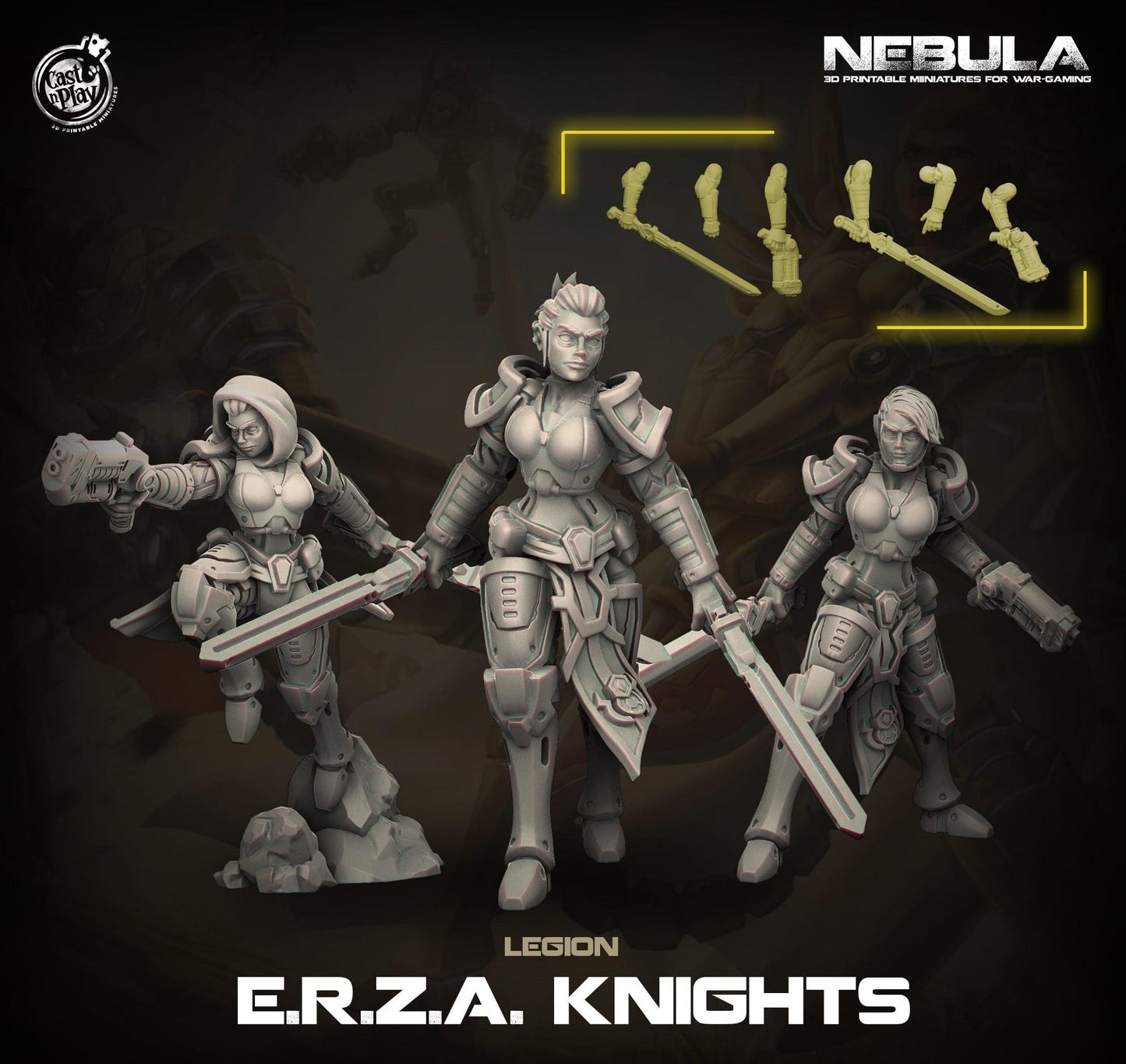 3D Printed Cast n Play ERZA Knights Nebula Origins 28mm 32mm D&D - 3D Printing Boss 