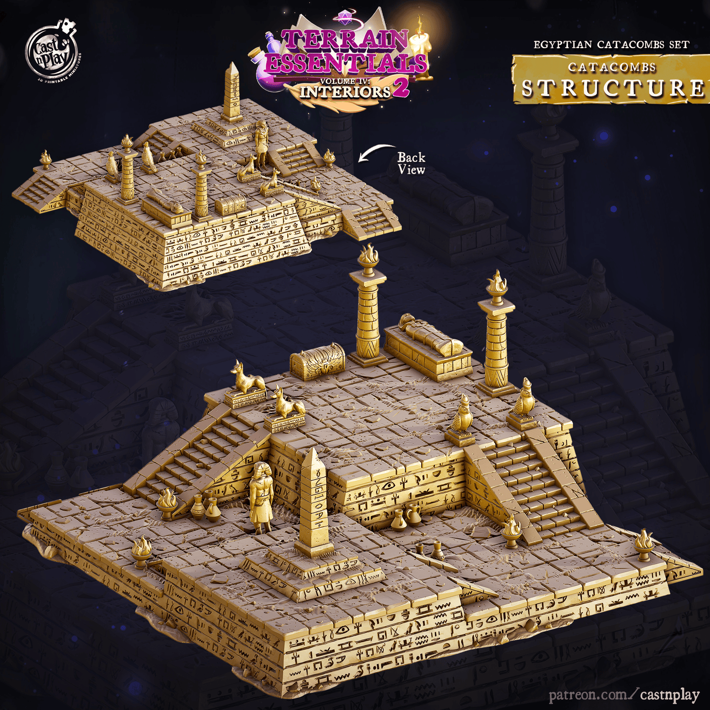 3D Printed Cast n Play Egyptian Catacomb Structure Set 32mm D&D - 3D Printing Boss 
